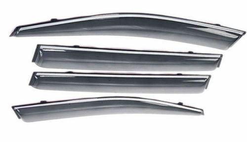 Fit 2014-2018 Toyota Highlander Clip-On Chrome Trim Vent Window Visors Rain Sun Wind Guards Shade Deflectors - Image 5