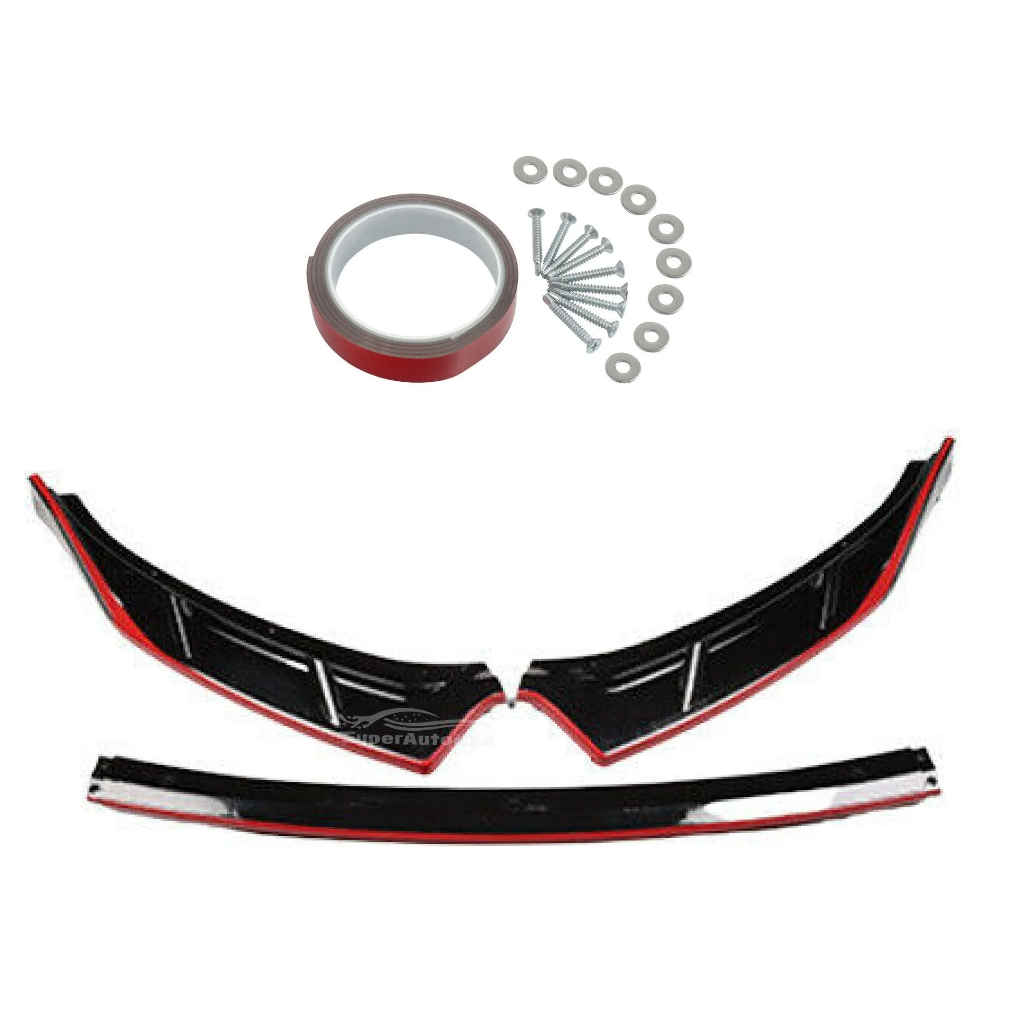 For K5 2021 2022 2023 Performance Style Front Bumper Lip Spoiler (Gloss Black with Red Trim) - Image 6