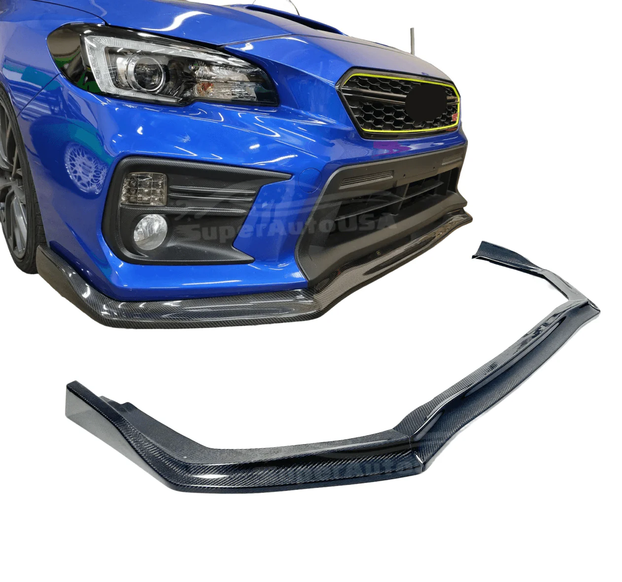 2015-2021 Subaru WRX STI VA - Carbon Fiber Front Lip & Rear Diffuser Set - Image 6