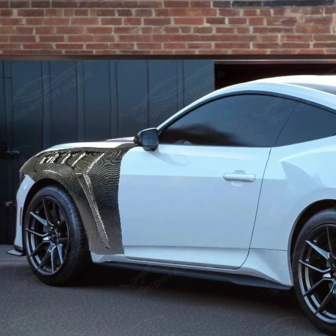 Real Carbon Fiber Wide Body Fenders GTD Style For 2024-2025 Ford Mustang - Image 7