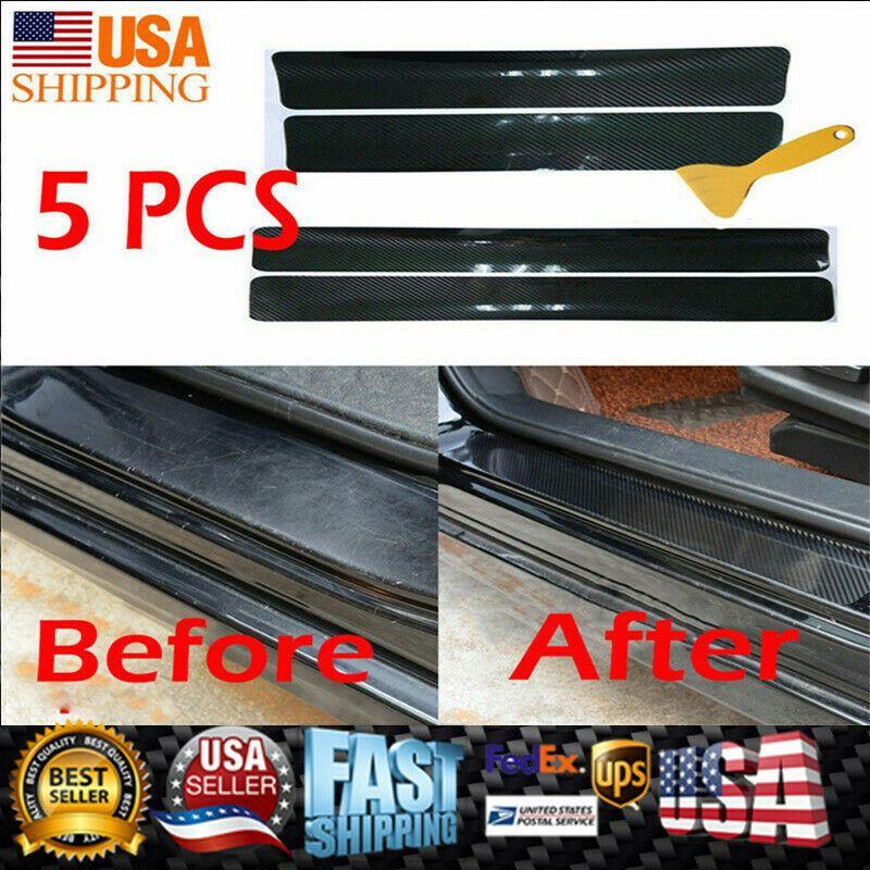 Set of 4 Universal Carbon Fiber Car Scuff Plate Door Sticker Panel Protector - Image 7