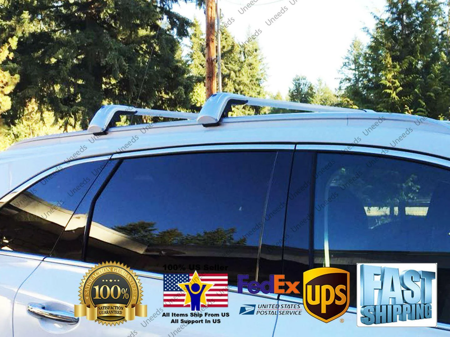 Fit 2017-2021 Jeep Compass Sliver Baggage Luggage Cross Bar Crossbar - Image 3