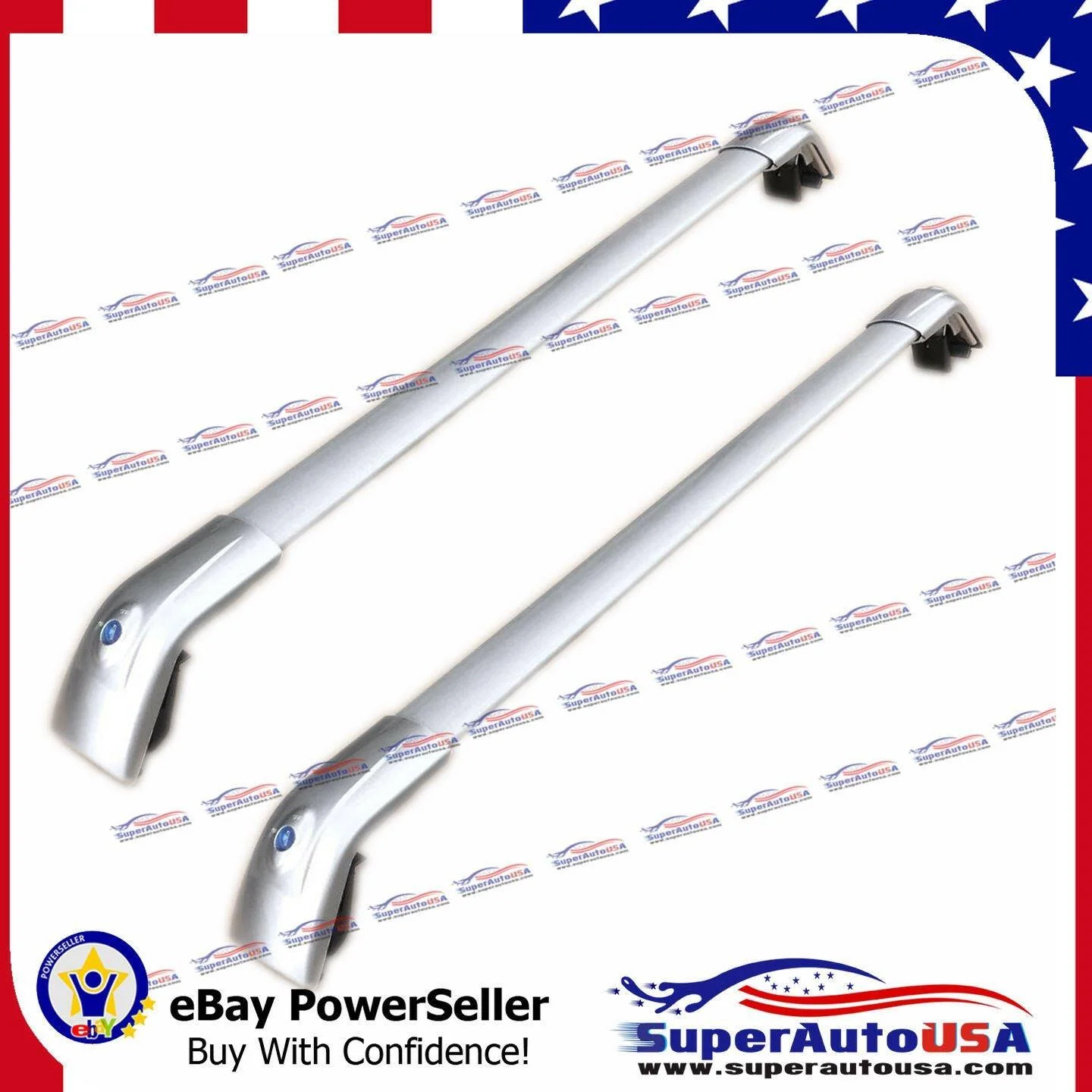 Fit 2014-2019 LINCOLN MKC Silver Baggage Luggage Cross Bar - Image 2