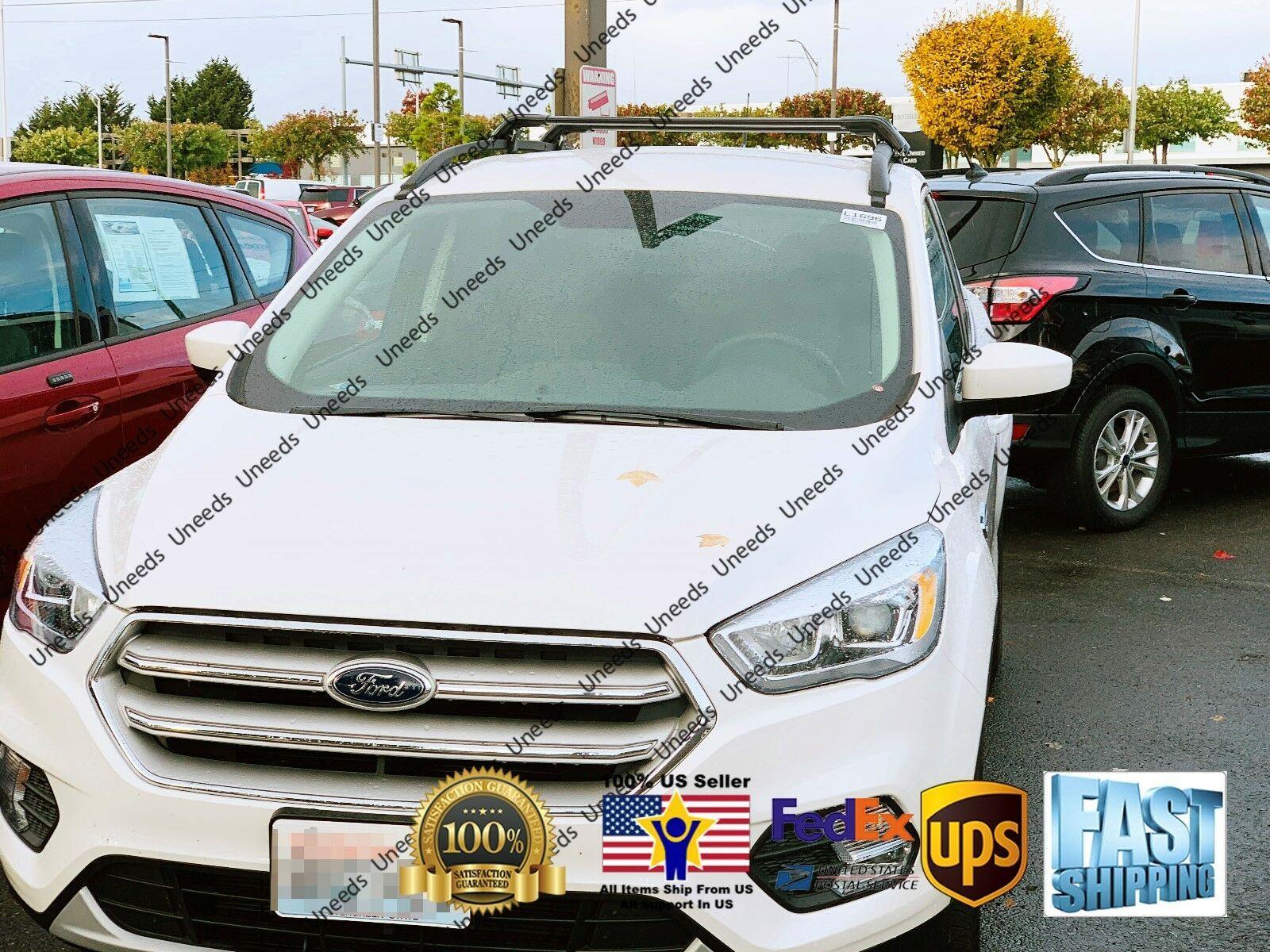 Fit 2013-2019 Ford Escape Baggage Luggage Cross Bar Black - Image 3