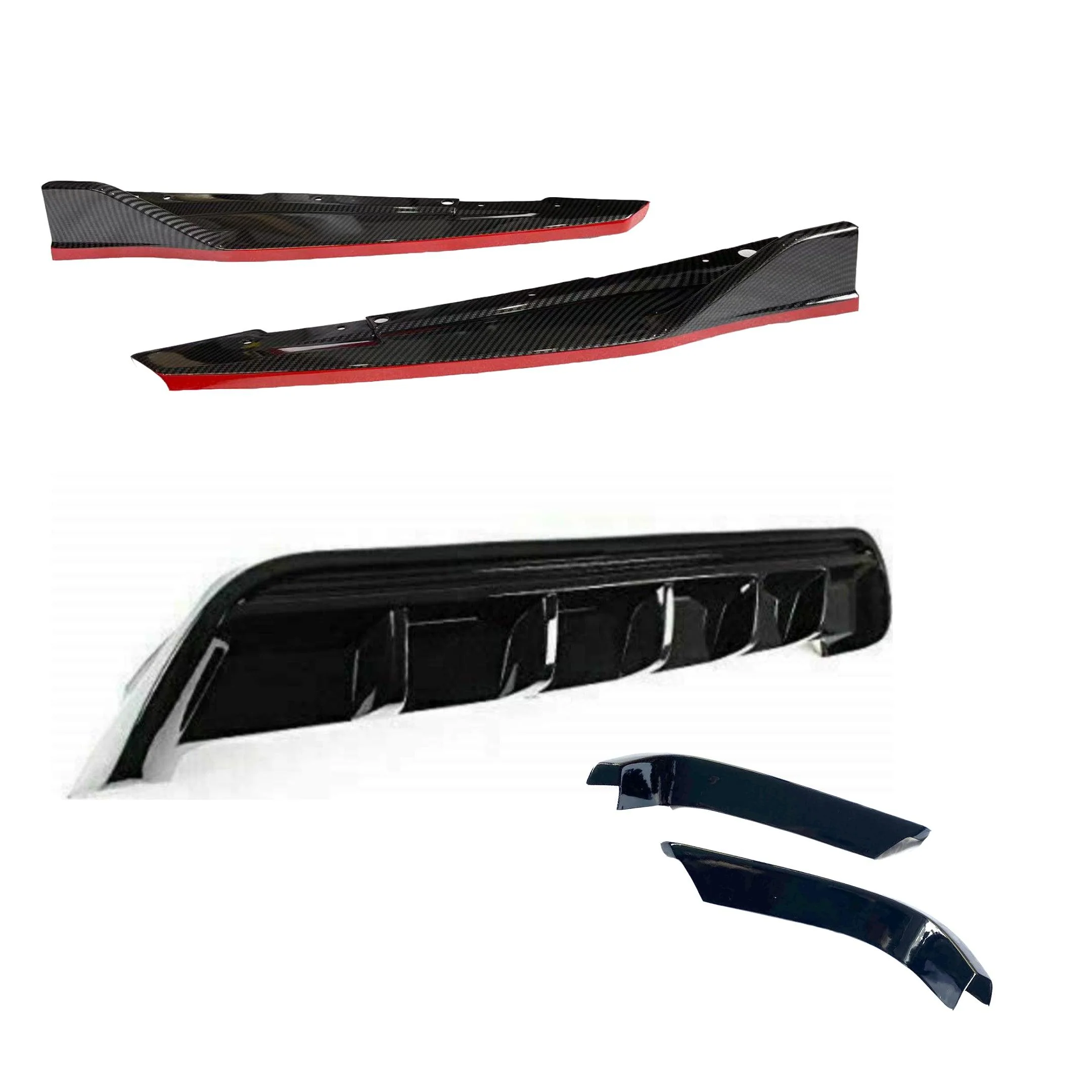 TRD Style Rear Diffuser Bumper lip Spoiler Body Splitter & Rear corner splitters Fits Toyota Camry 2018-2024 - Image 16