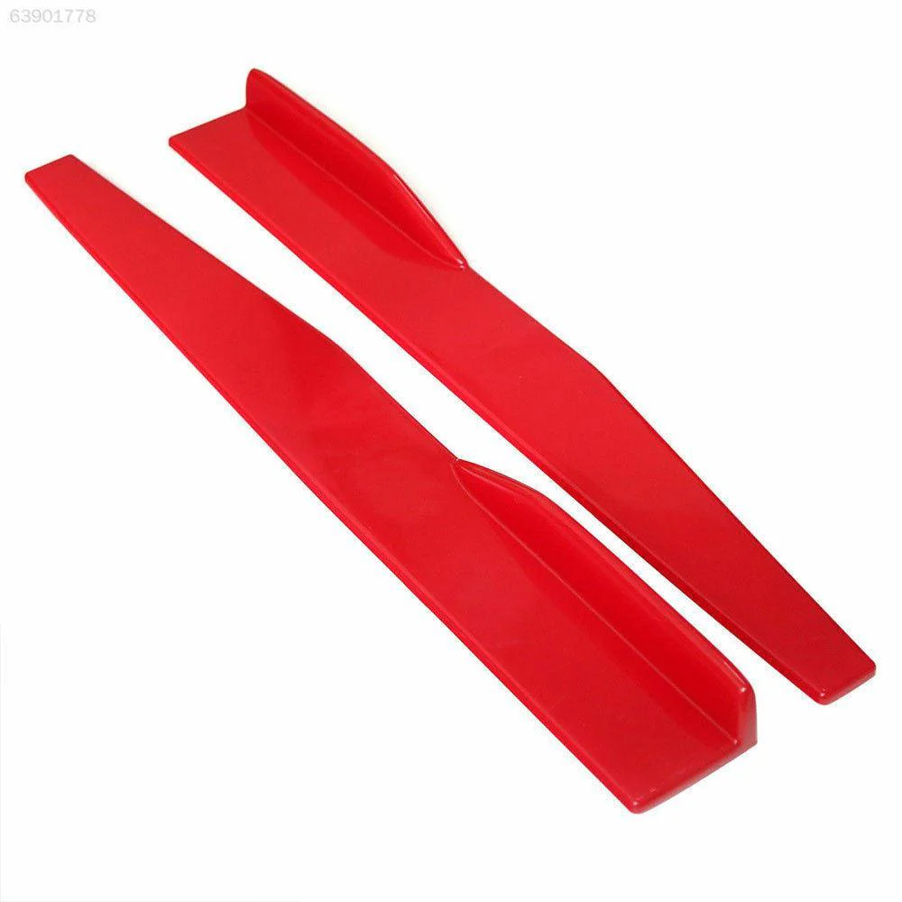 Universal Red Side Skirt Rocker Splitters Spoiler Canard Diffuser Winglet Wings - Image 3